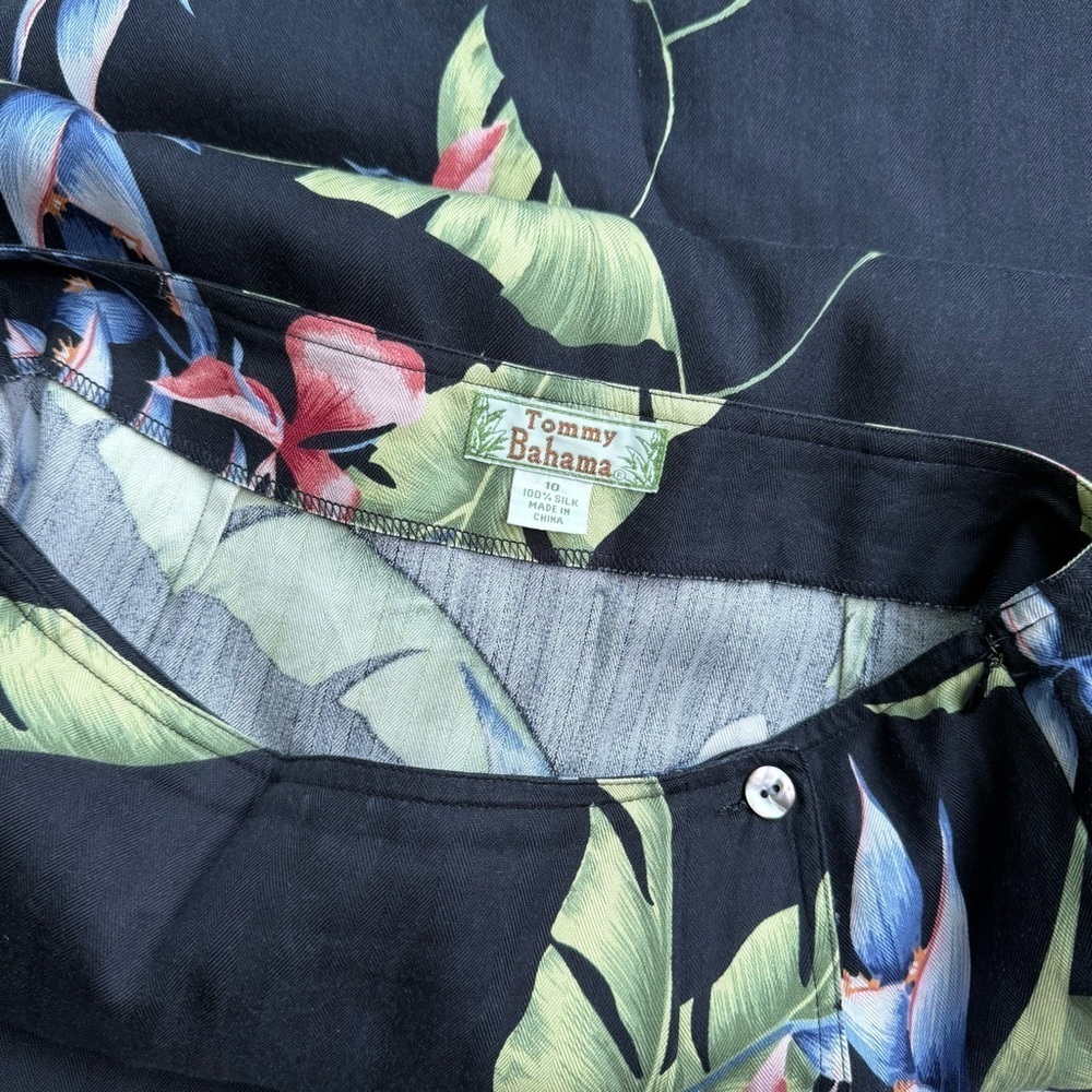 Tommy Bahama Women's Floral Maxi Skirt Black Hawaiian Tropical Long Wrap 10 - Picture 5 of 6